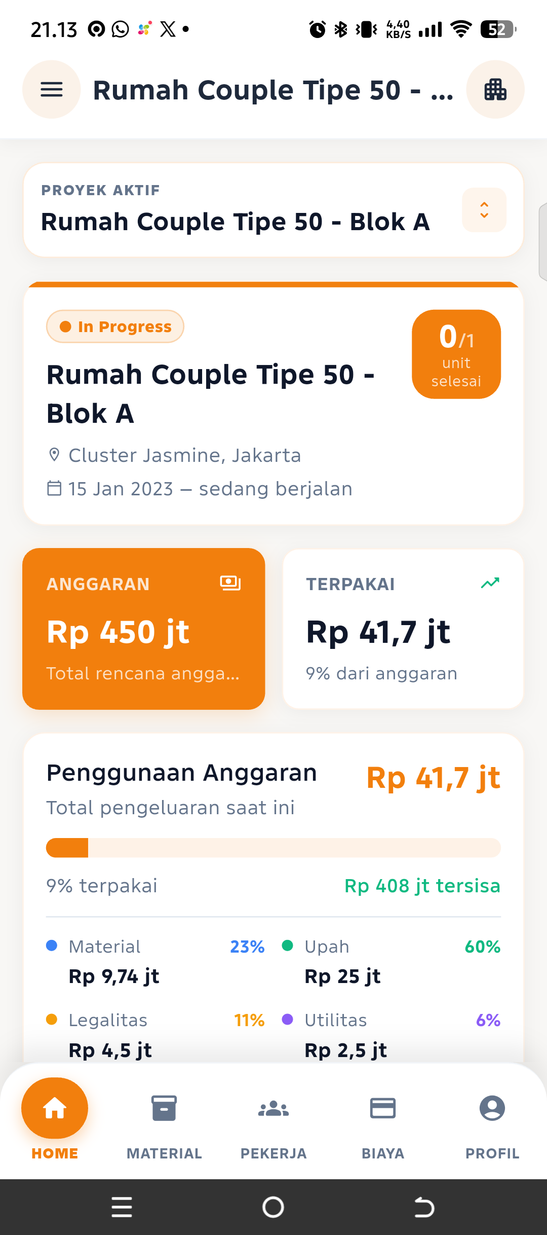 Tampilan KelolaRumah — Aplikasi Manajemen Proyek Properti dalam Satu Genggaman 3