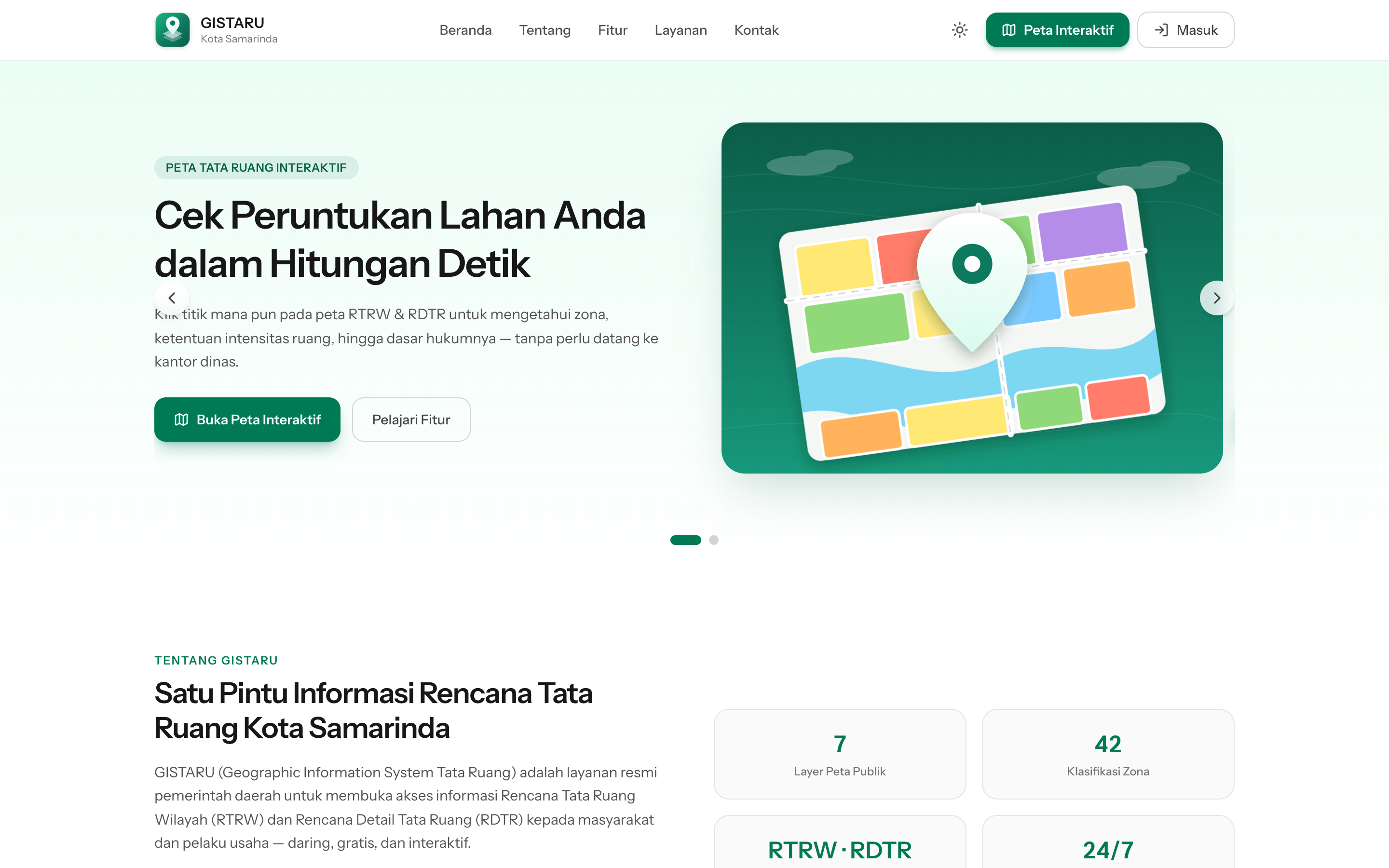 Tampilan GISTARU – Geographic Information System Tata Ruang (RTRW & RDTR) Kabupaten/Kota 2